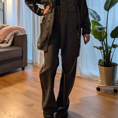 Veste en cuir vintage authentique