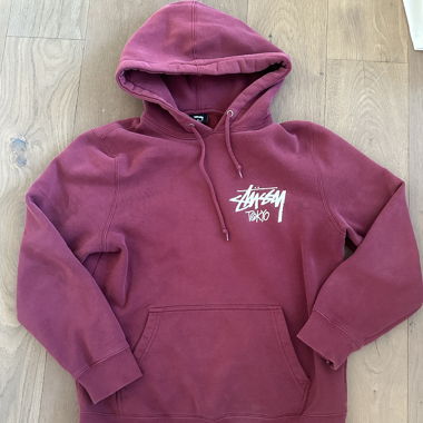 Sweat à capuche Stussy bordeaux S
