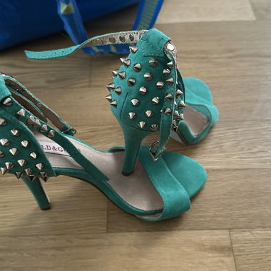 Green Heels with Studs