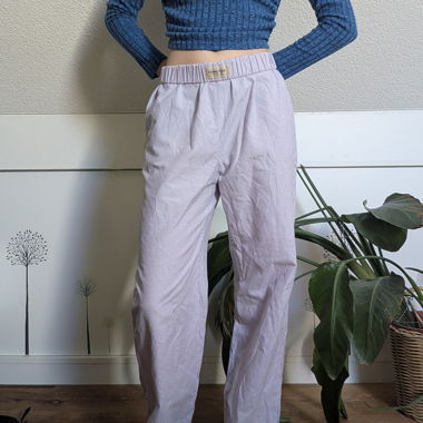 Pantalon rayé avec taille élastique