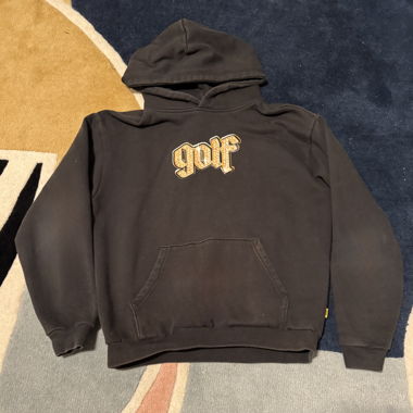 Sweat à capuche GOLFWANG noir avec logo 'GOLF' doré
