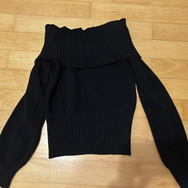 Stradivarius black off-shoulder knit sweater
