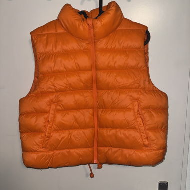 Orange short down vest