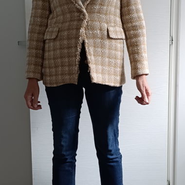 Blazer tweed beige Mango taglia S