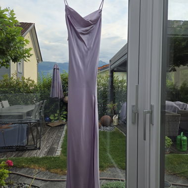 Shimmering Lilac Satin Dress - Collectif mon Amour