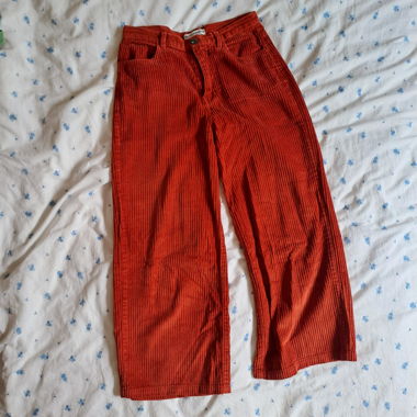Orange velvet pants