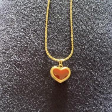 red heart necklace gold 