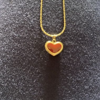 red heart necklace gold 