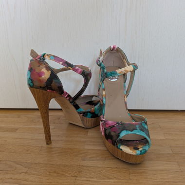 Multicoloured Wedge Heel Sandals