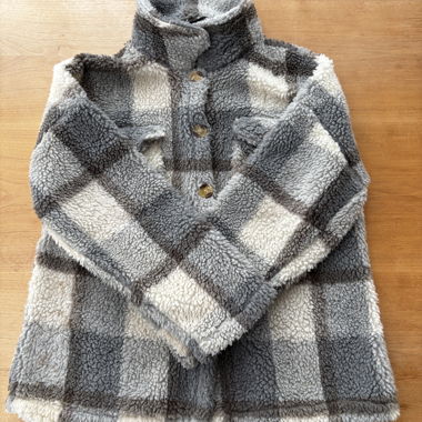 Checked teddy jacket