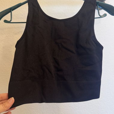 Black Ribbed Tank Top