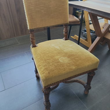 2x Vintage Wooden Chair with Upholstery