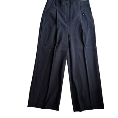 Dark blue wide fabric trousers