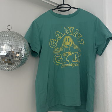 T-shirt GANNI originale con motivo gym