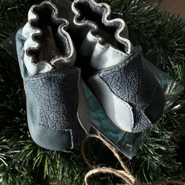 Chaussures bébé en cuir bleues