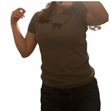 Graues kurzarm T-shirt