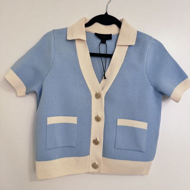 ZARA-Cardigan blau mit kurzen Ärmeln Gr. S