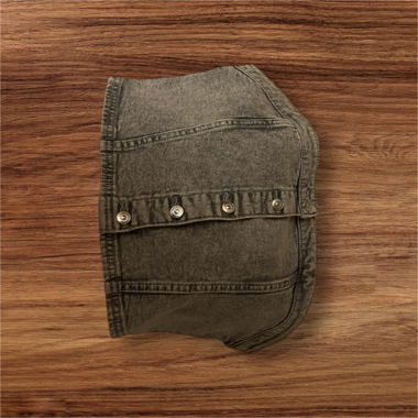  Bustier-Top aus Denim Grau 