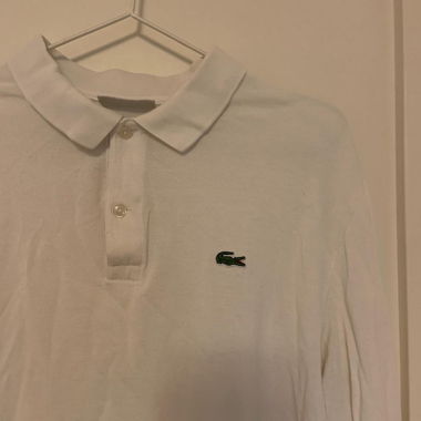 Polo Manica Lunga Bianca Lacoste