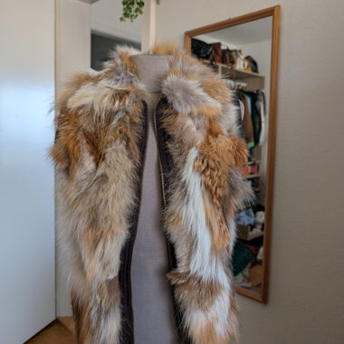 Gilet vintage in pelliccia e maglia