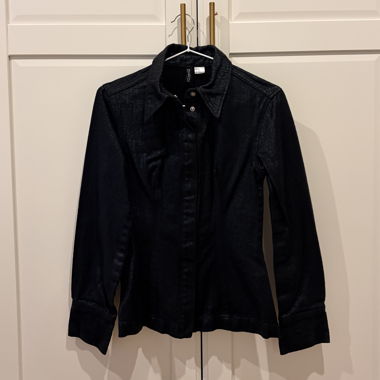 Giacca di jeans nera