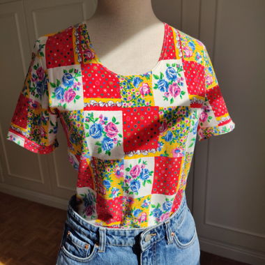 Carla Ferroni Floral Patchwork Baumwolltop T-shirt