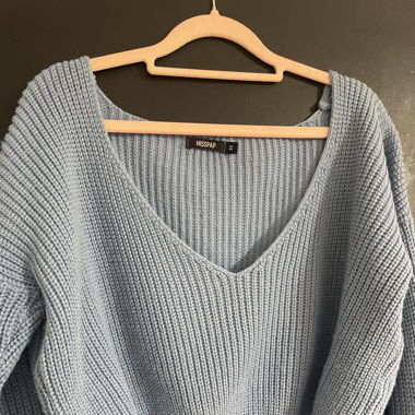 Crop Top manches longues bleu