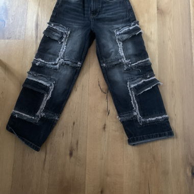 Jeans Baggy con Dettagli Patchwork