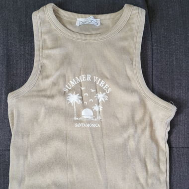 Crop-top beige