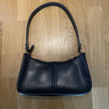 Black leather shoulder bag
