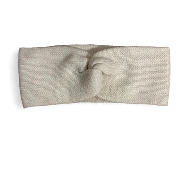 Bandeau tricoté crème et blanc
