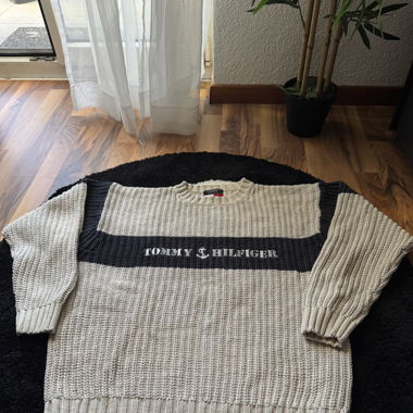 MAGLIONE IN MAGLIA BEIGE TOMMY HILFIGER - TAGLIA L