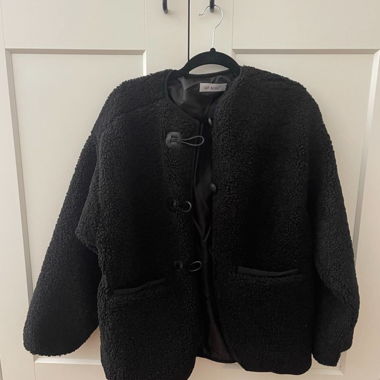 Schwarze Teddy Jacke Neu Gr S