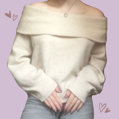 soft white off the shoulder sweater 