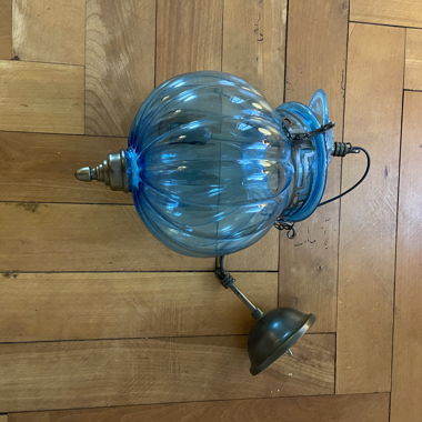 Lampada a Sospensione in Vetro Blu