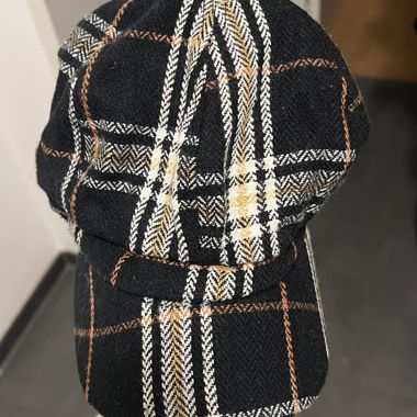 Checked Wool-Look Cap