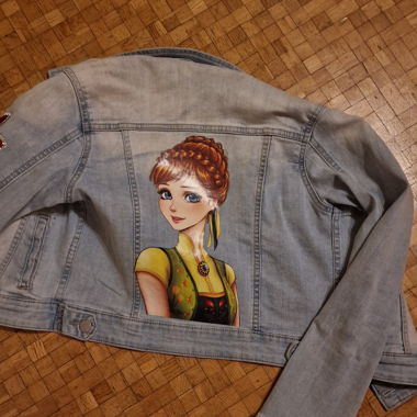 Giacca di jeans con motivo sul retro