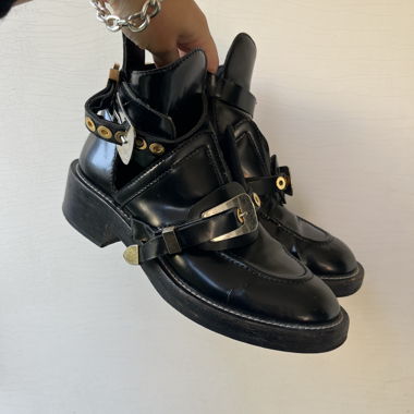 Balenciaga Cut-Out Buckle Ankle Boots Size 40