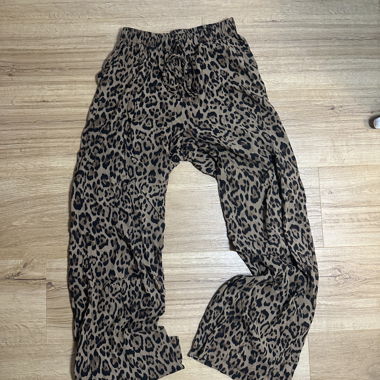 Subdued Leoprint-Leinenhose S