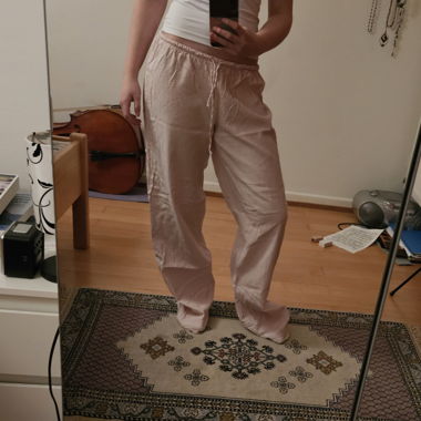 Pantaloni in lino rosa Brandy Melville Tag. S