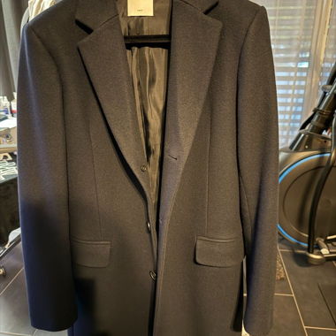 Manteau en laine bleu foncé Sandro