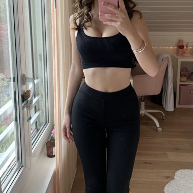 Zara Ripp-Schwarz-Set, 2-teilig