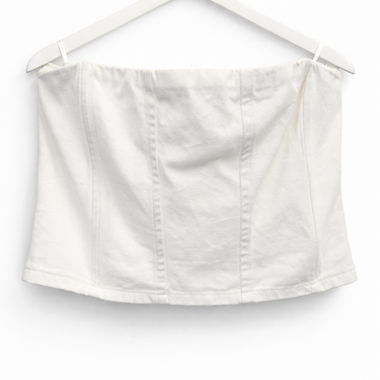 Top corsetto bianco in denim