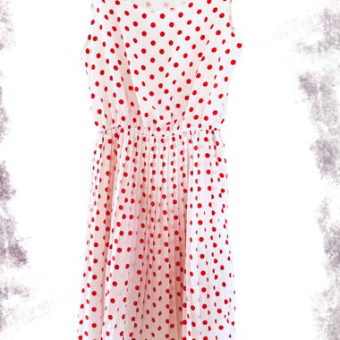 Robe de designers anonymes à pois au look vintage