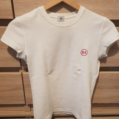 T-Shirt 64 - White & Dark Pink