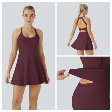 Halara Rückenfreies, 2-in-1-Trainingskleid 