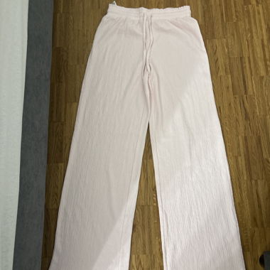 Pantaloni larghi da tempo libero rosa chiaro