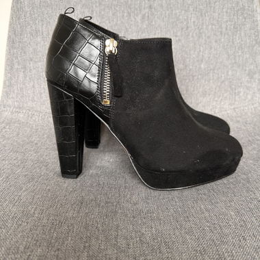 Black heeled ankle boots