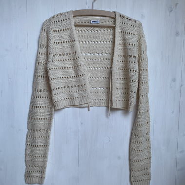 Cardigan in uncinetto bianco casé