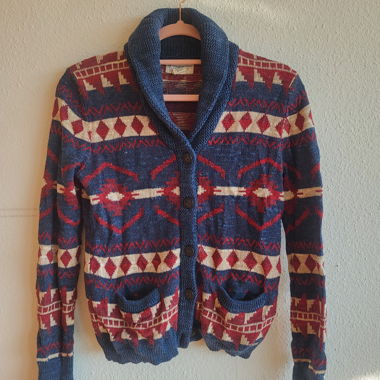 Cardigan en maille vintage à motifs Ralph Lauren